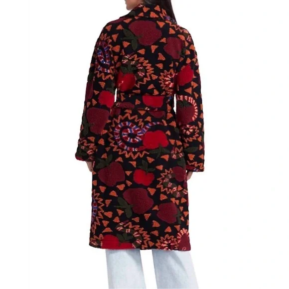 FARM Rio Womens Jungle Snake Fruit Black Apple size medium oversized coat - Picture 4 of 10